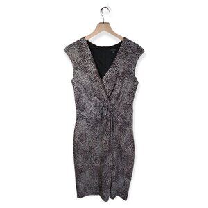 𝅺ann Taylor Faux Wrap Dotted Dress Size 8